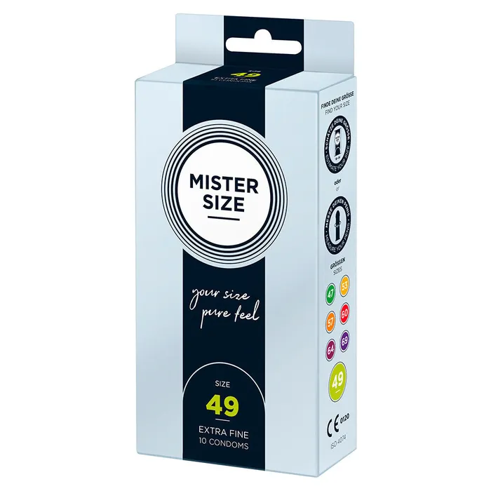 Mister Size Mister Size 49mm Your Size Pure Feel Condoms 10 Pack Male Sex Toys Mister Size Mister Size 49mm Your Size Pure Feel Condoms 10 Pack Male Sex Toys