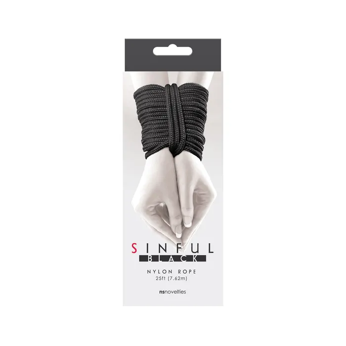 NS Novelties Anal Sinful 25 Foot Nylon Rope Black NS Novelties Anal Sinful 25 Foot Nylon Rope Black
