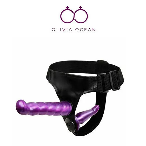 Olivia Ocean Female Sex Toys Strap on Dildo Double Ended Sex Toy with Harness Lesbian Free Travel Bag