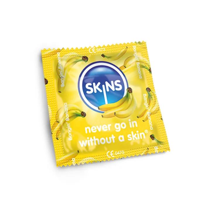Olivia Ocean Vibrators Skins Condoms Banana Flavour FOIL BAG 500
