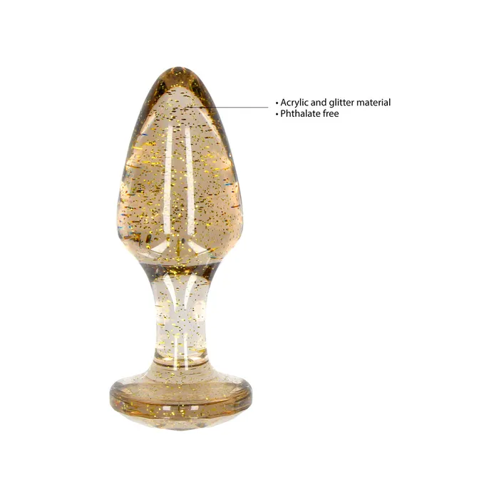 Ouch Golden Glitter Acrylic Butt Plug Set Shots Toys Anal Ouch Golden Glitter Acrylic Butt Plug Set Shots Toys Anal