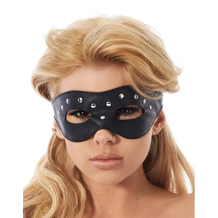 Restraints Leather Open Eye Mask With Rivets Rimba Restraints Leather Open Eye Mask With Rivets Rimba