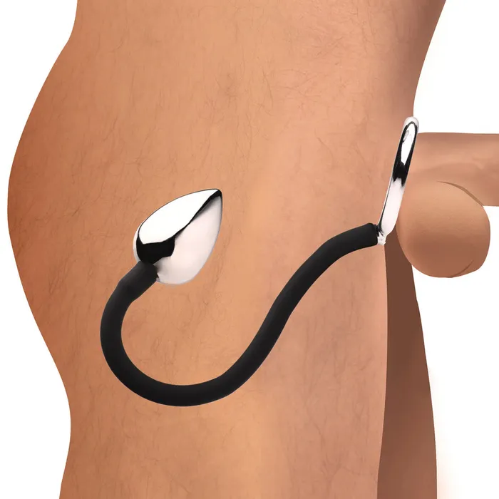 Rimba Master Series Tug Plug Aluminum Cock and Ball Ring Male Sex Toys
