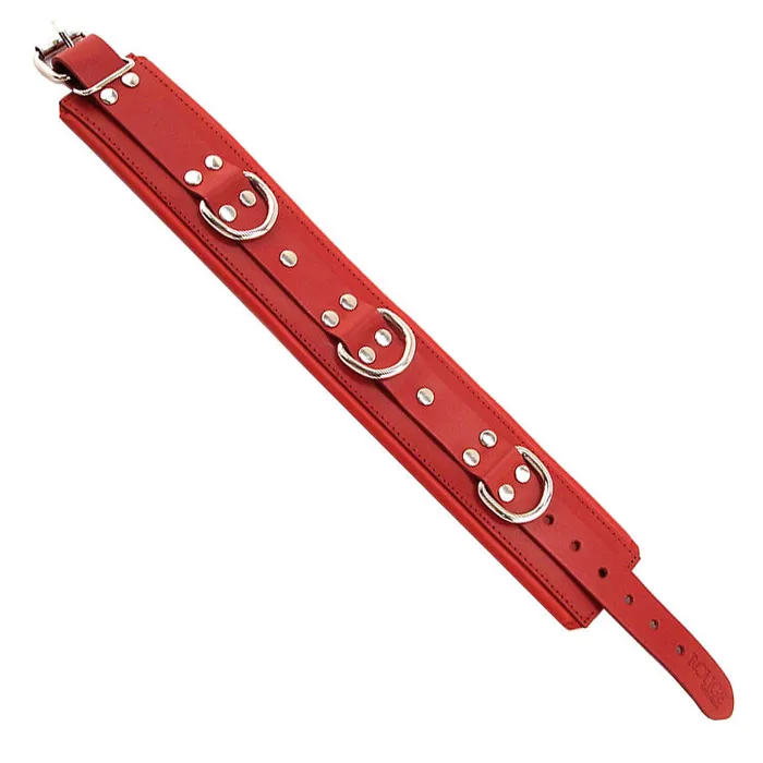 Rouge Garments Restraints Rouge Garments Red Padded Leather BDSM Collar
