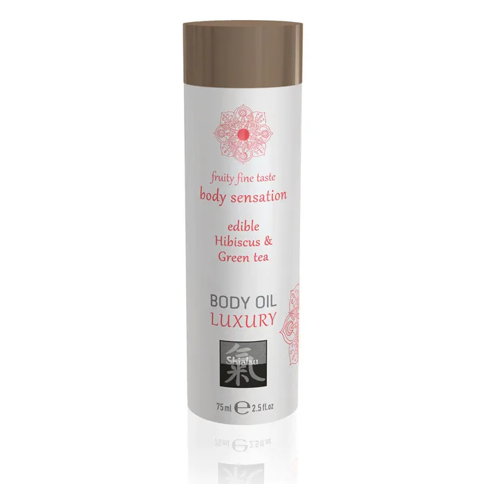Shiatsu Lubricants Couples Shiatsu Luxury Body Oil Edible Hibiscus And Green Tea 75ml