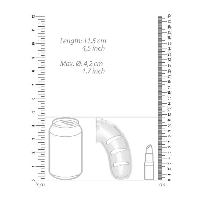 Shots Toys Male Sex Toys Man Cage 11 Male 45 Inch Clear Chastity Cage With Anal Plug