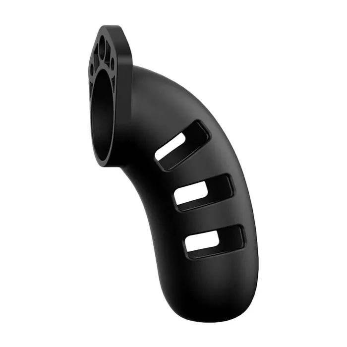 Shots Toys Male Sex Toys Man Cage 21 Male 45 Inch Black Silicone Chastity Cage
