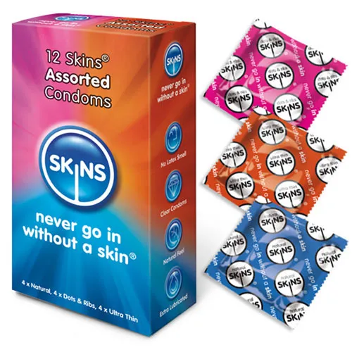 Skins Condoms Assorted 12 Pack Skins Condoms Female Sex Toys