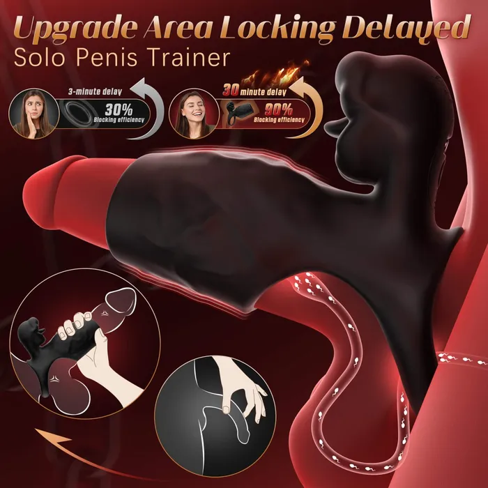 Sohimi Male Sex Toys SERAPH Upgrade Vibration Cock Ring with Penis Sleeve Couple Sex Toy Sohimi Male Sex Toys SERAPH Upgrade Vibration Cock Ring with Penis Sleeve Couple Sex Toy