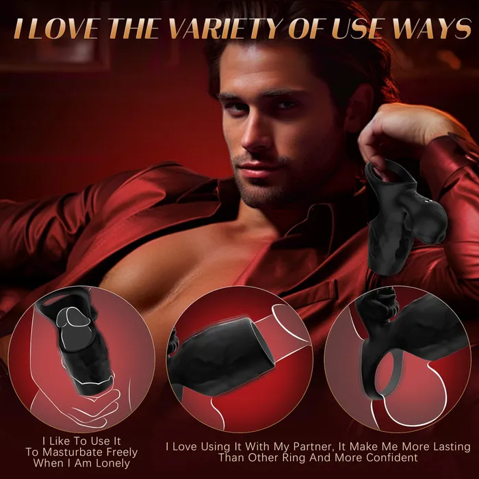 Sohimi Male Sex Toys SERAPH Upgrade Vibration Cock Ring with Penis Sleeve Couple Sex Toy Sohimi Male Sex Toys SERAPH Upgrade Vibration Cock Ring with Penis Sleeve Couple Sex Toy