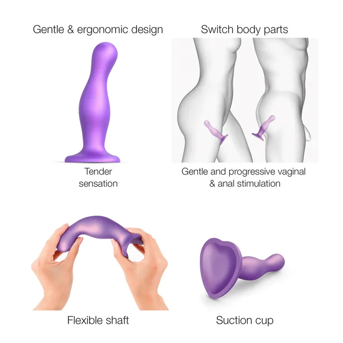 StrapOnMe Curvy Plug Dil in Metallic Purple StrapOnMe Female Sex Toys