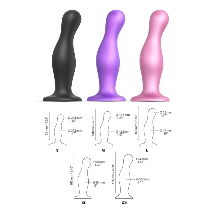 StrapOnMe Curvy Plug Dil in Metallic Purple StrapOnMe Female Sex Toys
