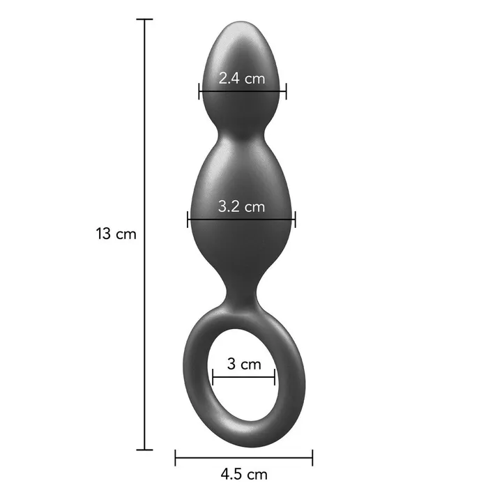 Toy Joy Sex Toys Anal ToyJoy Buttocks The Plugger 2 Balls Metallic Silicone Plug