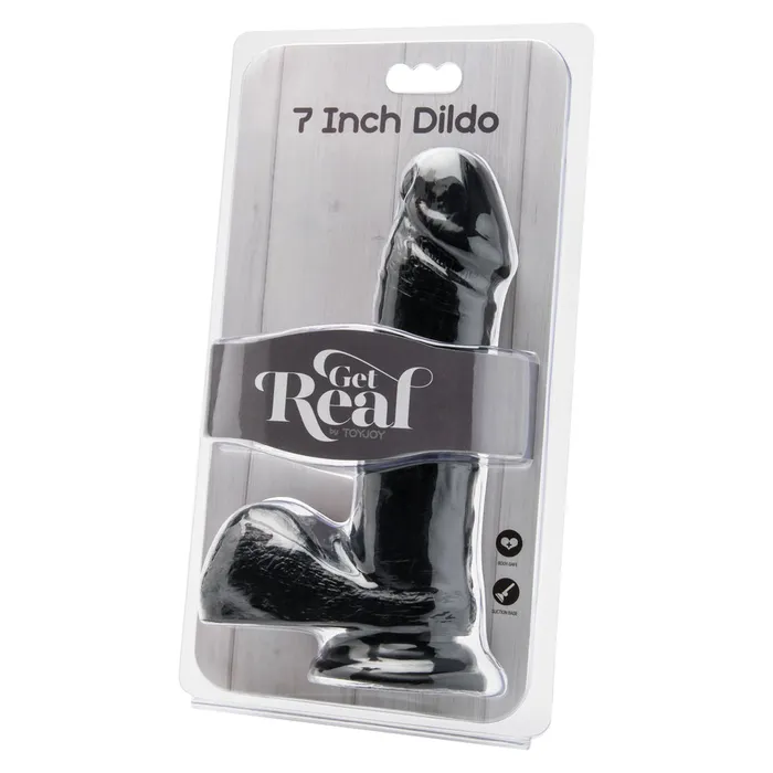 Toy Joy Sex Toys Dildos ToyJoy Get Real 7 Inch Dong With Balls Black Toy Joy Sex Toys Dildos ToyJoy Get Real 7 Inch Dong With Balls Black