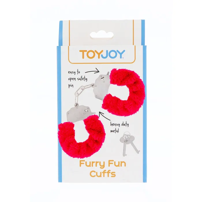 ToyJoy Furry Fun Wrist Cuffs Red Toy Joy Sex Toys Restraints ToyJoy Furry Fun Wrist Cuffs Red Toy Joy Sex Toys Restraints