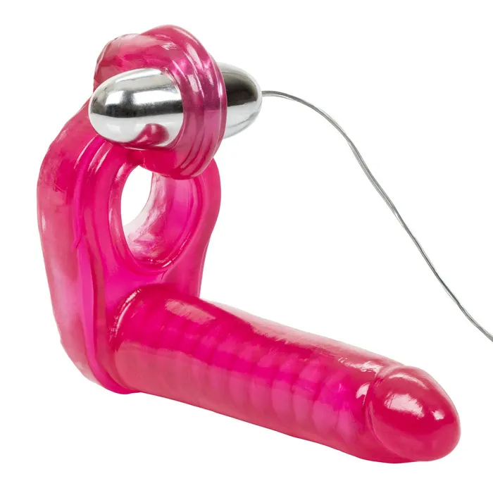Ultimate Triple Stimulator Vibrating Cock Ring With Dong California Exotic Male Sex Toys