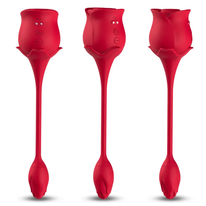 USK Female Sex Toys 2in1 Deeppink Clit Sucker With Bud Vibrator