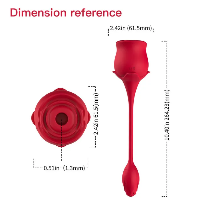 USK Female Sex Toys 2in1 Deeppink Clit Sucker With Bud Vibrator