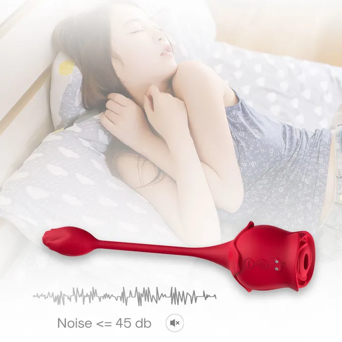 USK Female Sex Toys 2in1 Deeppink Clit Sucker With Bud Vibrator